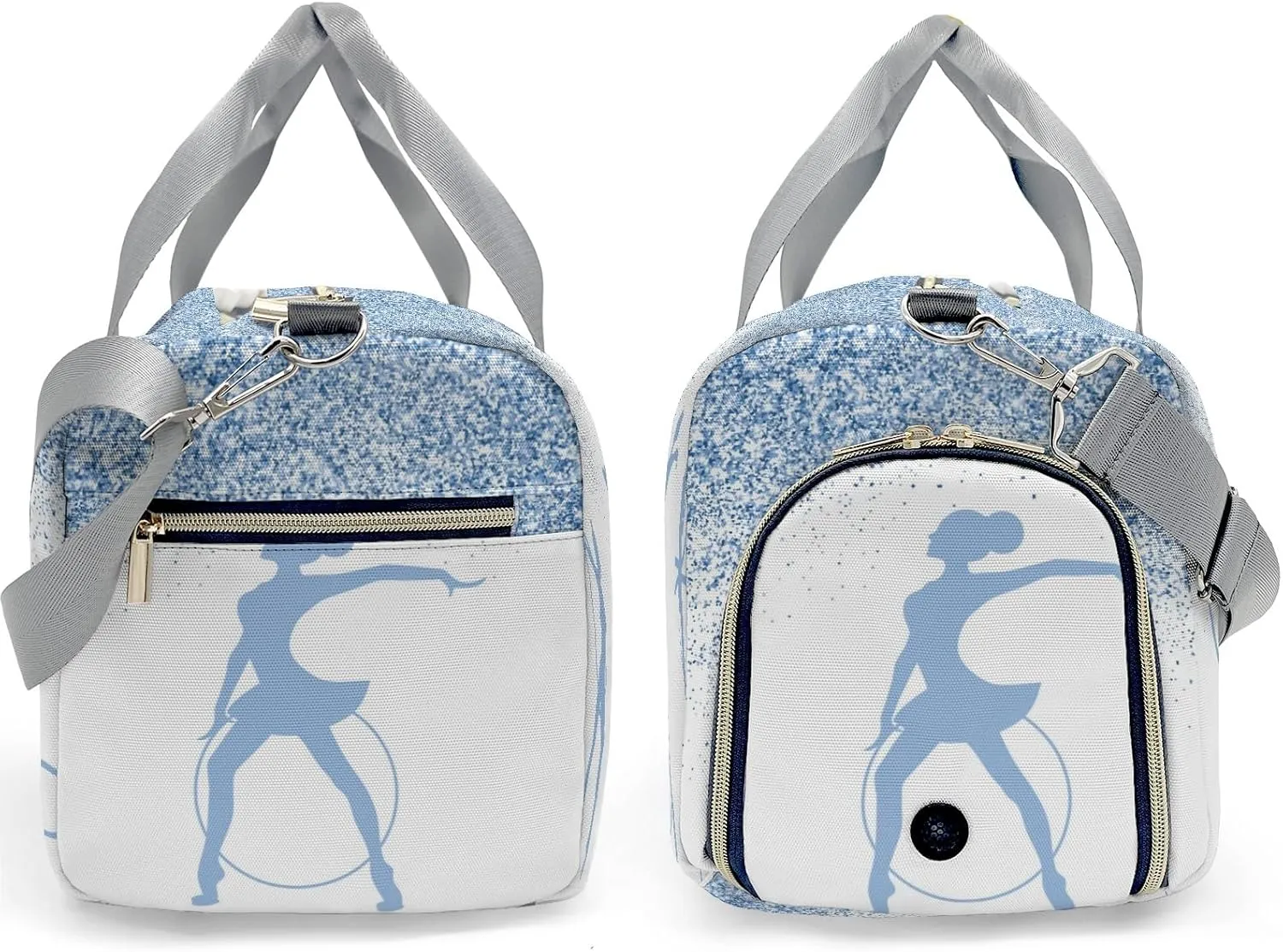 Personalized Name Duffel Bag Blue Glitter Rhythmic Gymnastics Ribbon Sport Ultimate Travel Bags: Your Companion for Every Adventure