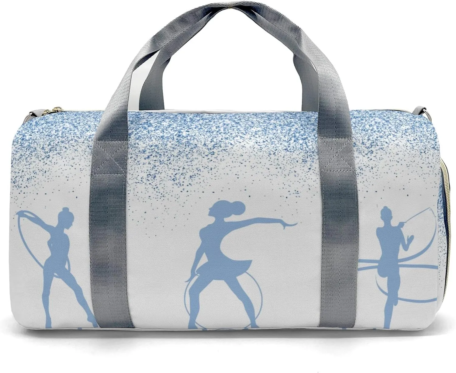 Personalized Name Duffel Bag Blue Glitter Rhythmic Gymnastics Ribbon Sport Ultimate Travel Bags: Your Companion for Every Adventure