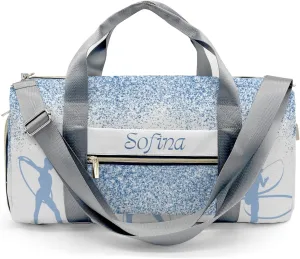 Personalized Name Duffel Bag Blue Glitter Rhythmic Gymnastics Ribbon Sport Ultimate Travel Bags: Your Companion for Every Adventure