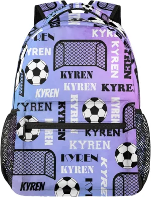 Personalized Soccer Backpack for Men Women, Custom Name Sports Bag Backpack, Laptop Backpacks Daypack for Travel Camping, Colorful