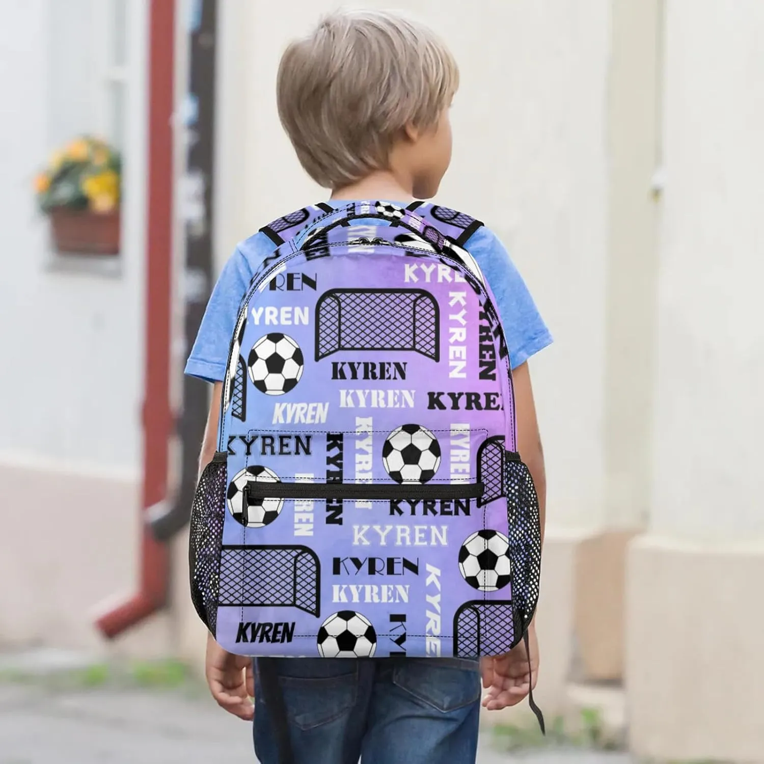 Personalized Soccer Backpack for Men Women, Custom Name Sports Bag Backpack, Laptop Backpacks Daypack for Travel Camping, Colorful