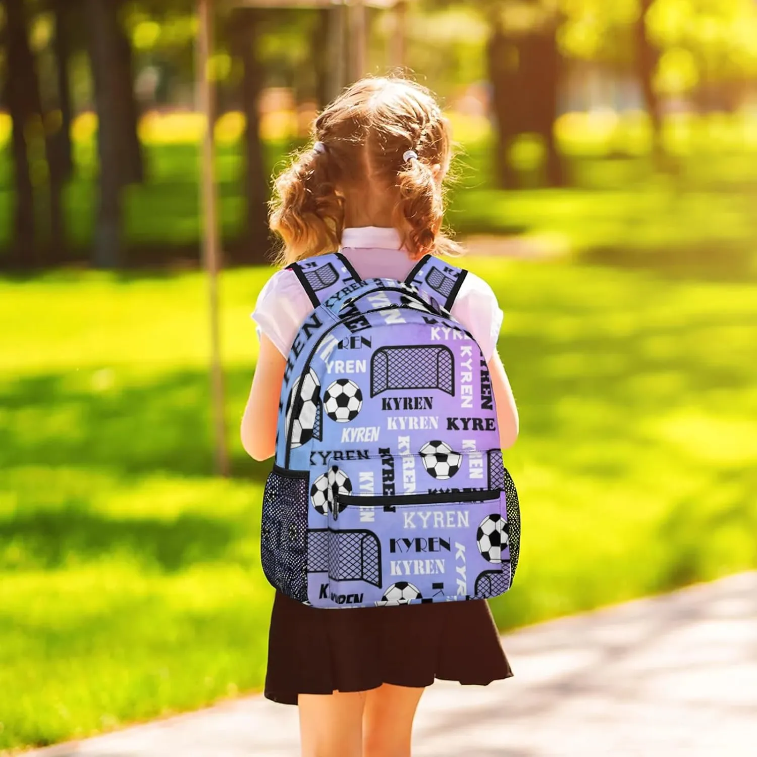 Personalized Soccer Backpack for Men Women, Custom Name Sports Bag Backpack, Laptop Backpacks Daypack for Travel Camping, Colorful