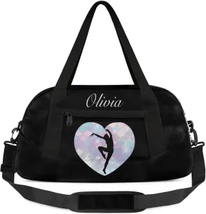 Personalized Sport Duffel Bag Custom Gymnastics Sports Bag with Name Travel Overnight Shoulder Bags Customized Gifts for Women Men, Glitter Scales