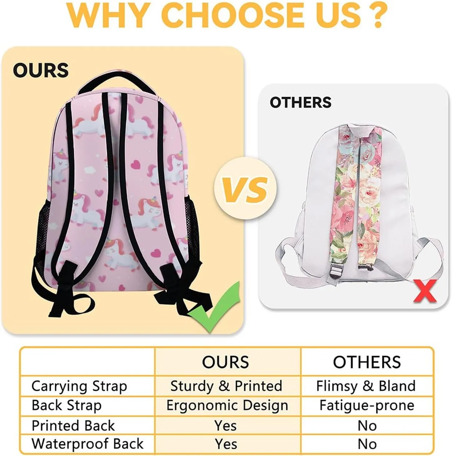 Personalized Unicorn Backpacks for Girls Boys, 16 Inch Cute Backpack for School, Pink, Large Capacity, Durable, Lightweight Bookbag for Kids Travel