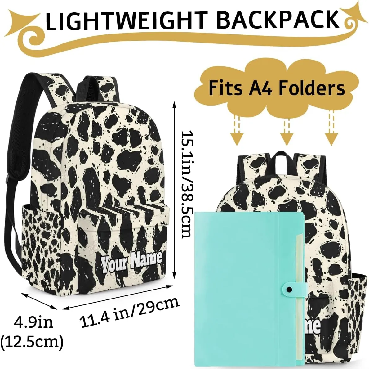 Personalized Wildlife Leopard Skin Preschool Toddler Backpack for Boys Girls Custom Kids Name Small Bookbags Kindergarten Elementary Backpack, Leopard Print