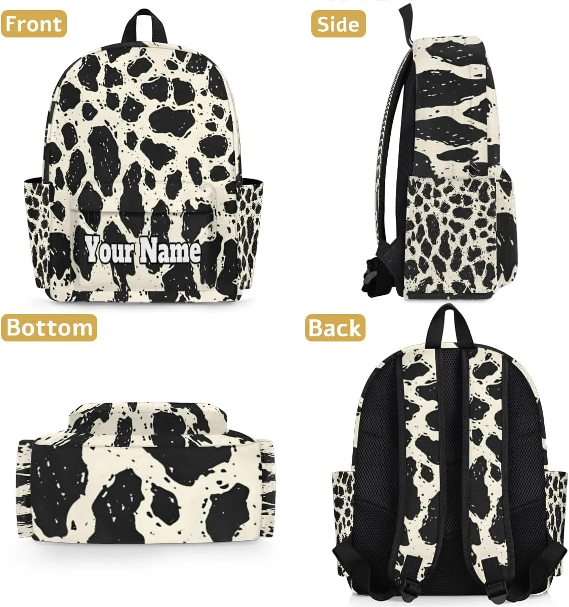 Personalized Wildlife Leopard Skin Preschool Toddler Backpack for Boys Girls Custom Kids Name Small Bookbags Kindergarten Elementary Backpack, Leopard Print