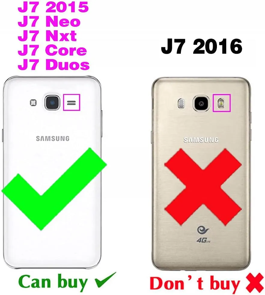 Phone Case for Samsung Galaxy J7 2015/J7 Neo/J7 Nxt/J7 Core/7J Duos Wallet Cover with Tempered Glass Screen Protector Bling Glitter Flip Zipper Card Holder Cell SM J700 J700P J700T J00T1 J700M Blue