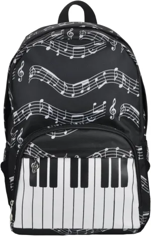 Piano Keys Music Note Backpacks,Waterproof Oxford Cloth Backpack,Outdoor/Travel Backpack for Women & Men,Shoulder Casual Travel Daypack Hiking Camping(Keyboard black)