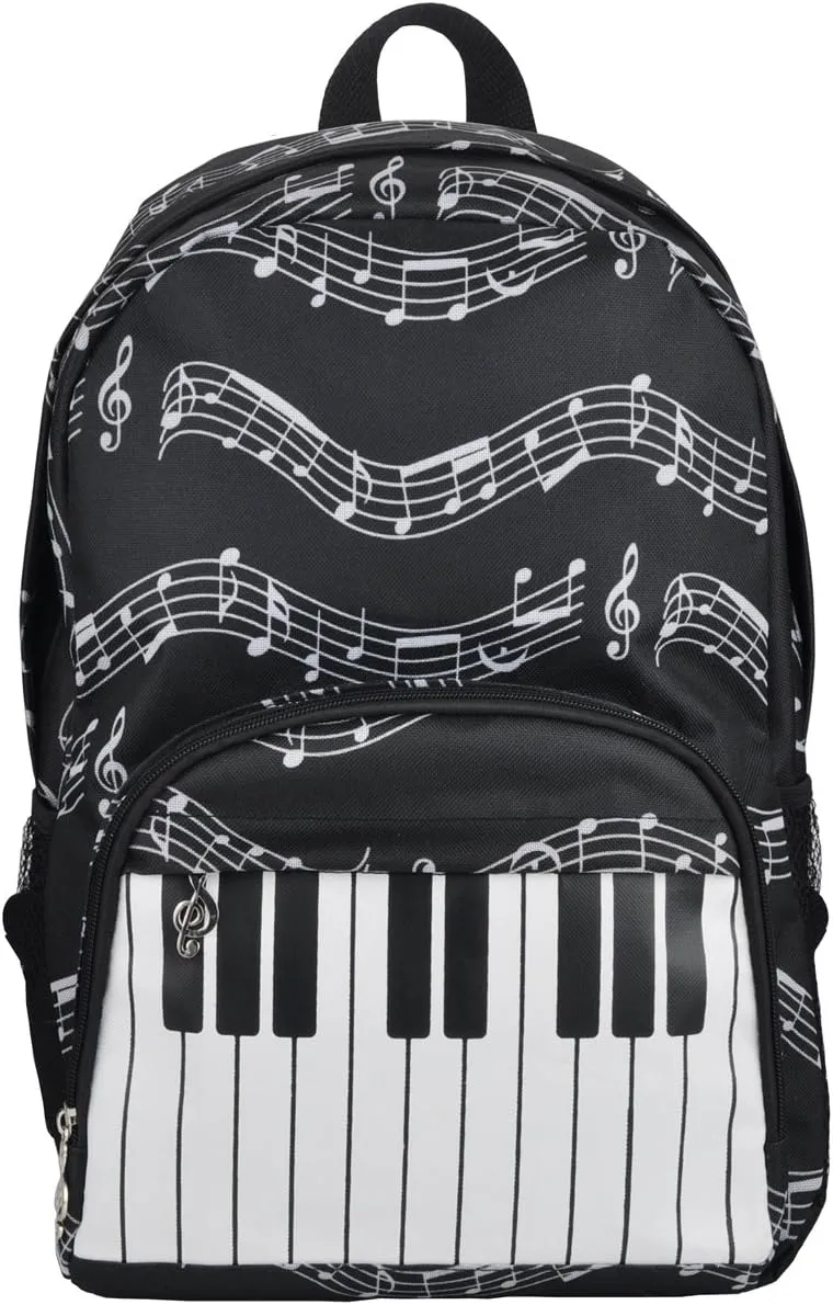 Piano Keys Music Note Backpacks,Waterproof Oxford Cloth Backpack,Outdoor/Travel Backpack for Women & Men,Shoulder Casual Travel Daypack Hiking Camping(Keyboard black)