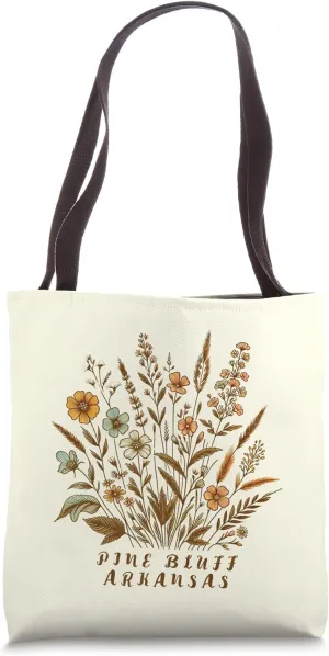 Pine Bluff AR - Cozy Pine Bluff Arkansas Floral Tote Bag