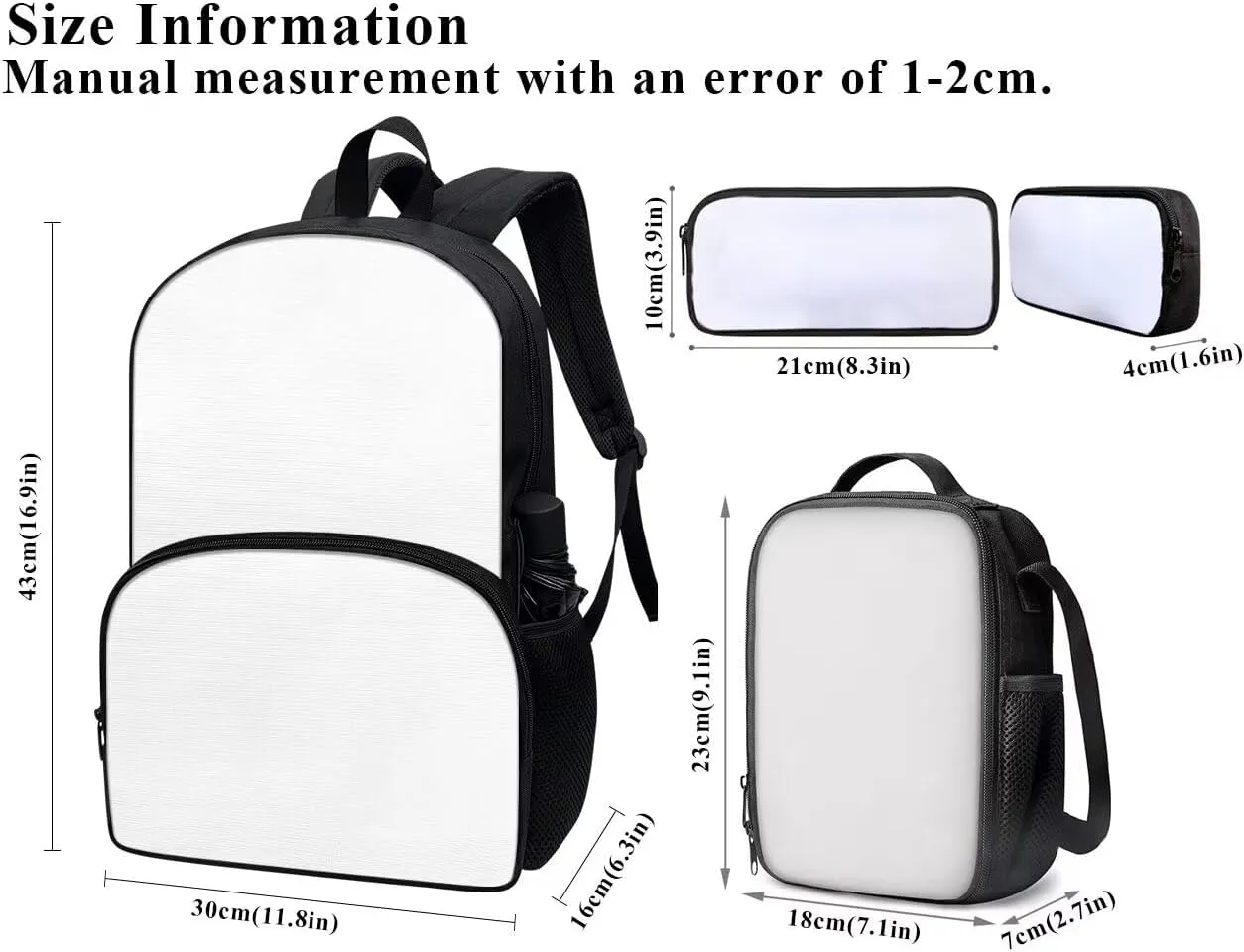 PinUp Angel Blue Sea Turtle Print Cute Backpacks Sets with Pencil Bag Lunch Bag for Girls Boys, Kids Travel Backpack School Bags Bookbag Gift