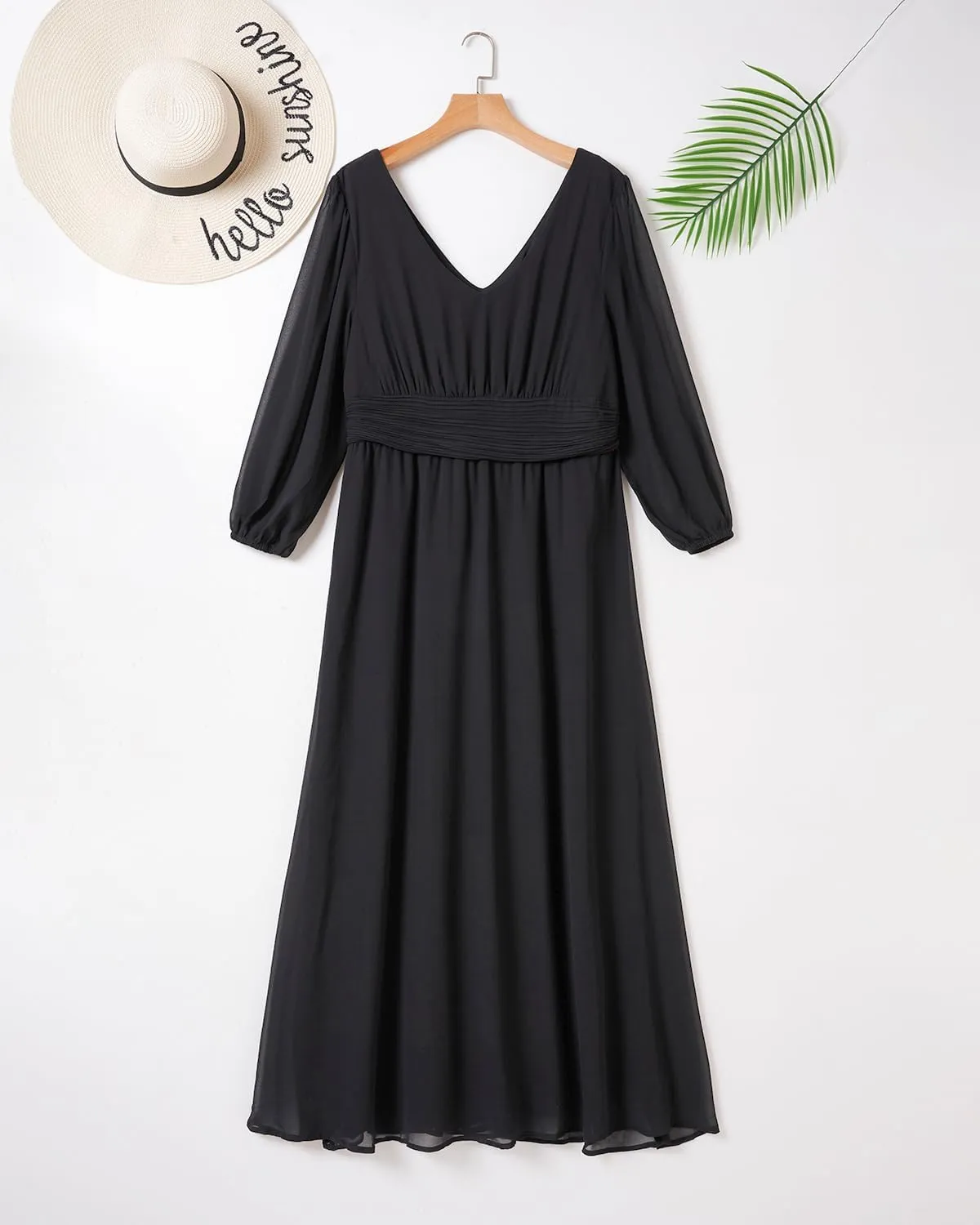 Pinup Fashion Women Bridesmaid Dresses for Wedding Guest Plus Size - Formal Chiffon Long Maxi Dress