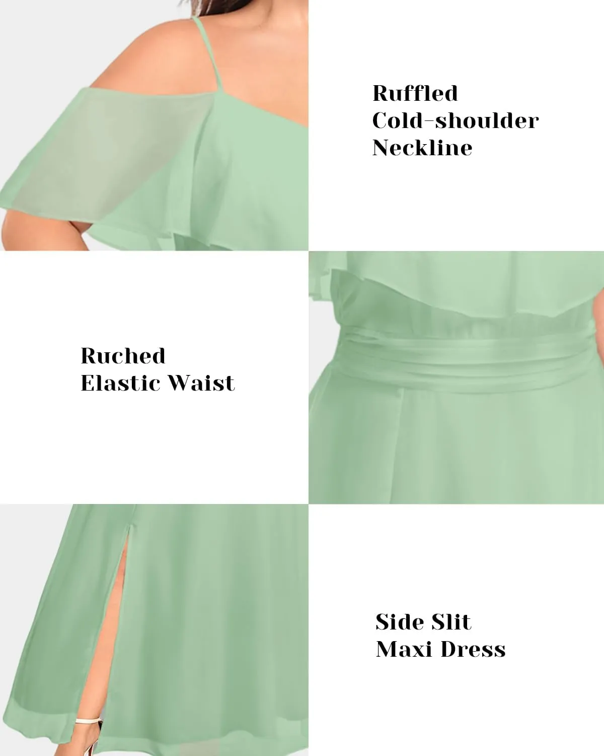 Pinup Fashion Women Plus Size Bridesmaid Dresses - Off The Shoulder Formal Wedding Guest Bridal Shower Long Dress