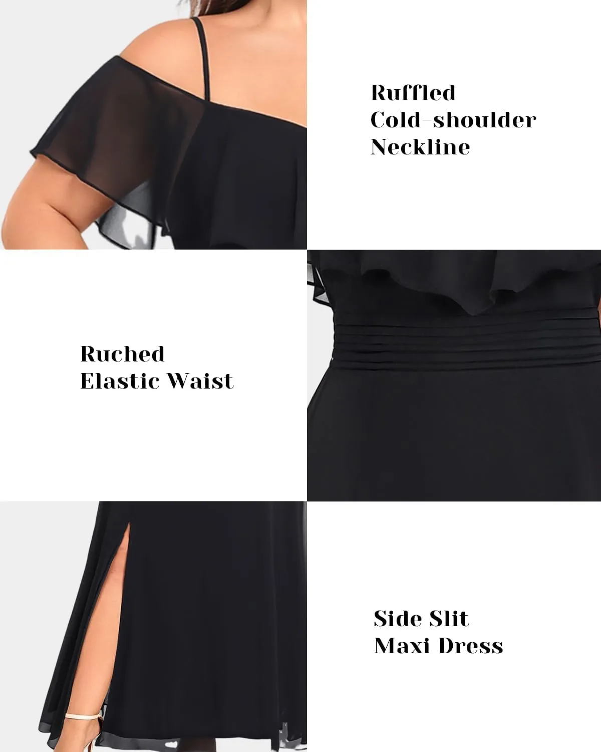 Pinup Fashion Women Plus Size Bridesmaid Dresses - Off The Shoulder Formal Wedding Guest Bridal Shower Long Dress