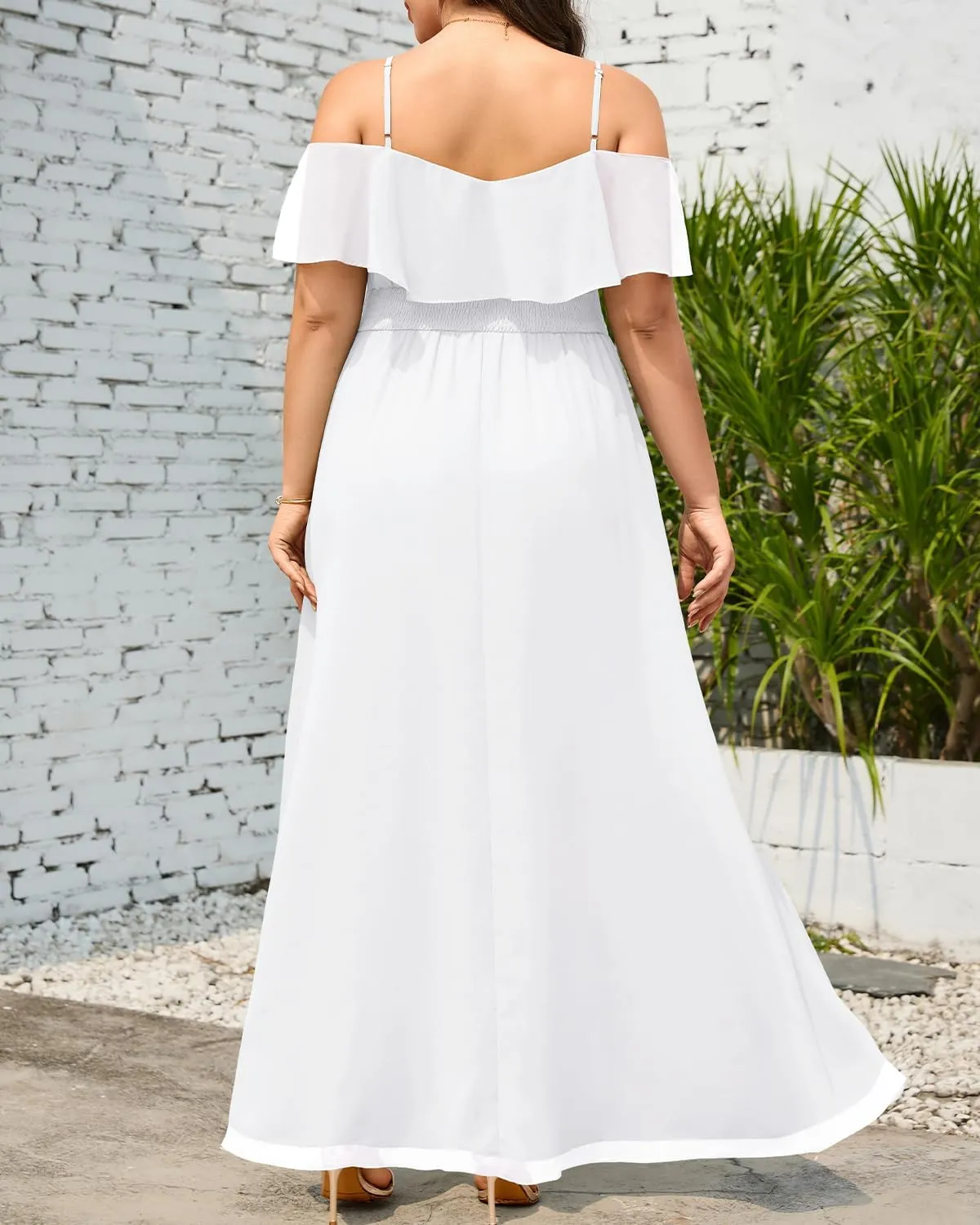 Pinup Fashion Women Plus Size Bridesmaid Dresses - Off The Shoulder Formal Wedding Guest Bridal Shower Long Dress