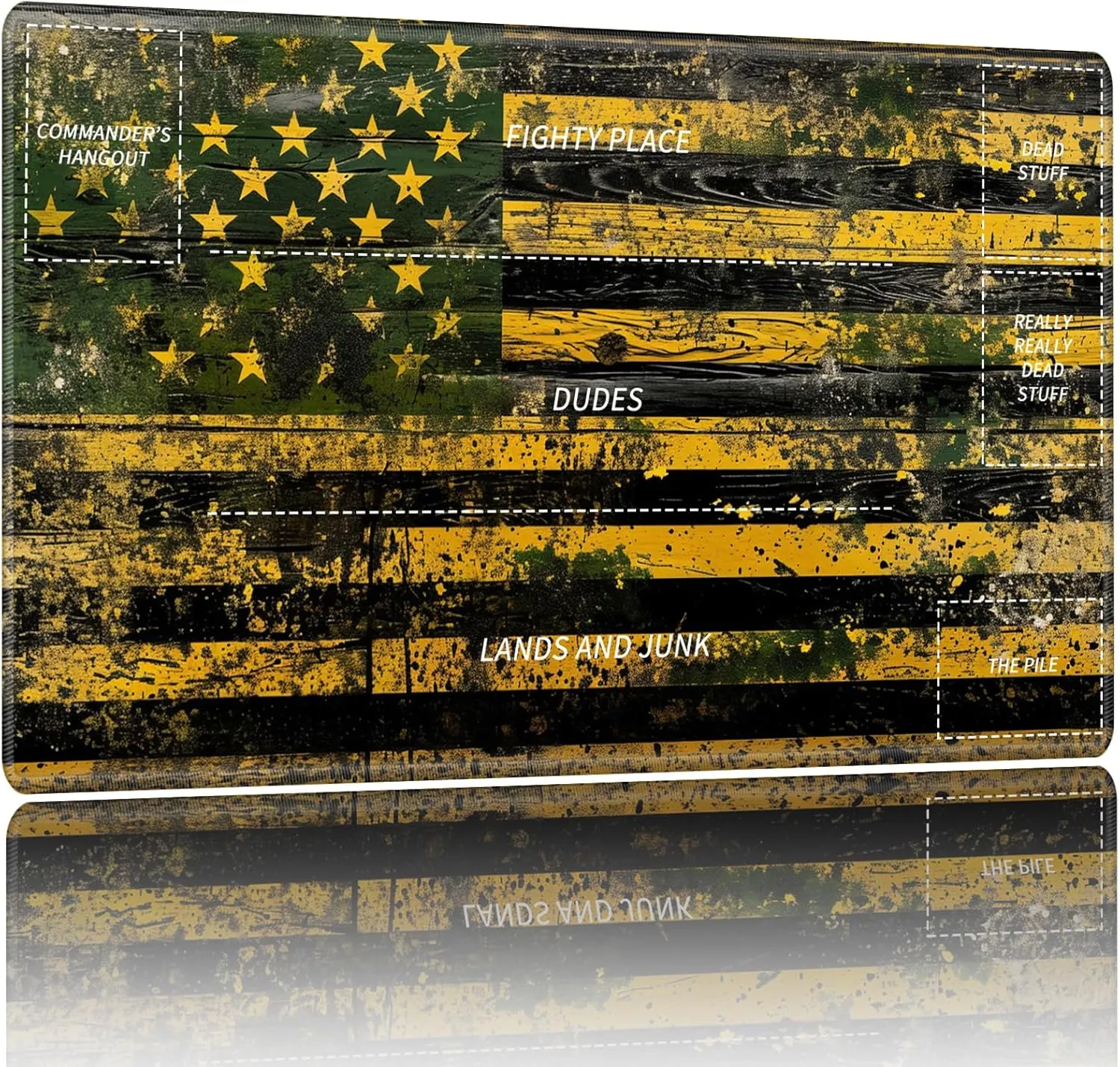 Playmat for MTG,Card Playmat Stitched with Zones for MTG Card Game Playing, TCG and Board Game Mat for Cards,Mousepad Desk Mats,Game Mat 24 x 14 inches-American Flag