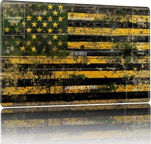 Playmat for MTG,Card Playmat Stitched with Zones for MTG Card Game Playing, TCG and Board Game Mat for Cards,Mousepad Desk Mats,Game Mat 24 x 14 inches-American Flag