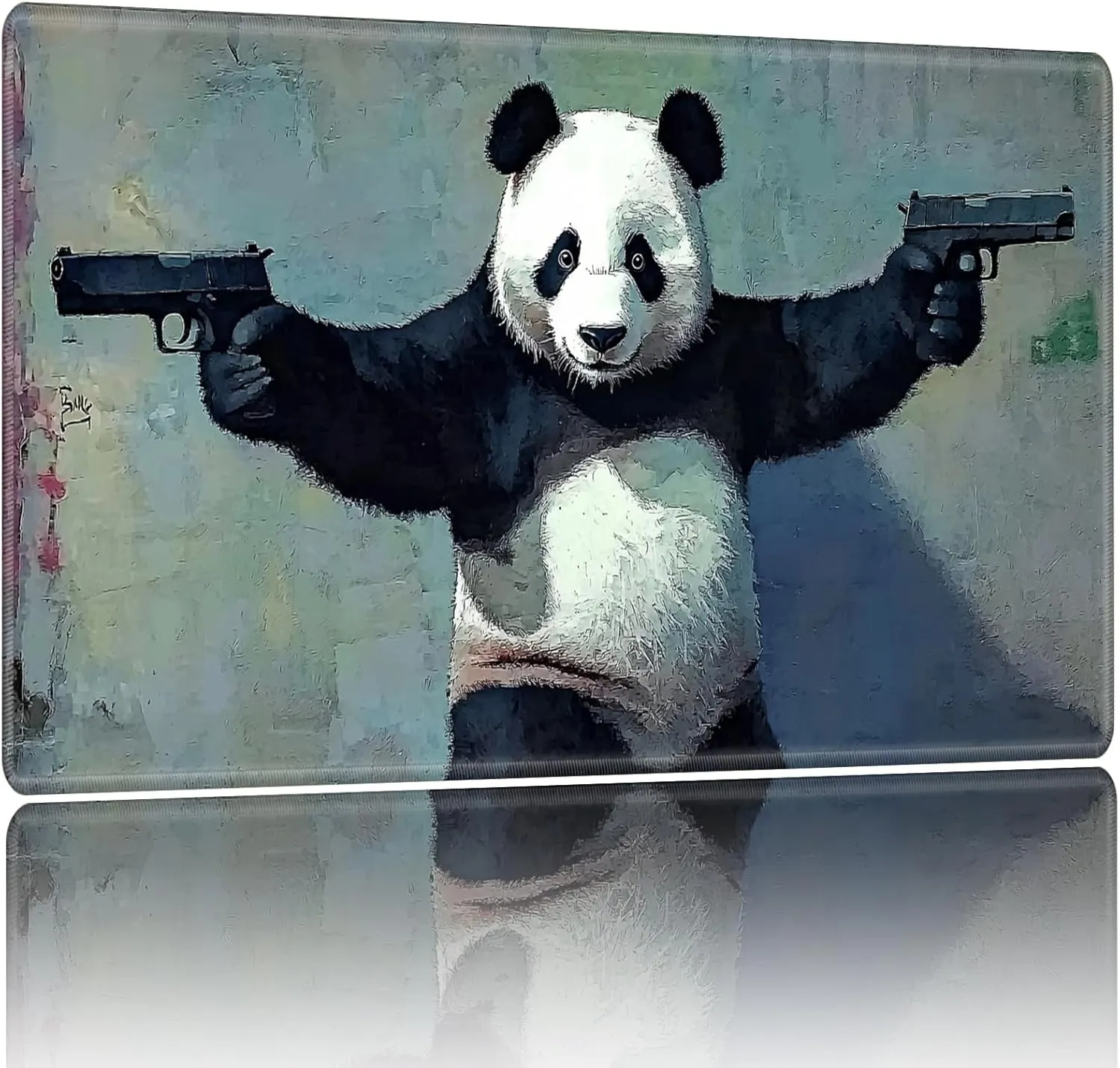 Playmat for MTG,Game Mat 24 x 14 inches, Non Slip Rubber Backing TCG and Board Game Mat for Cards,Mousepad Desk Mats-Panda