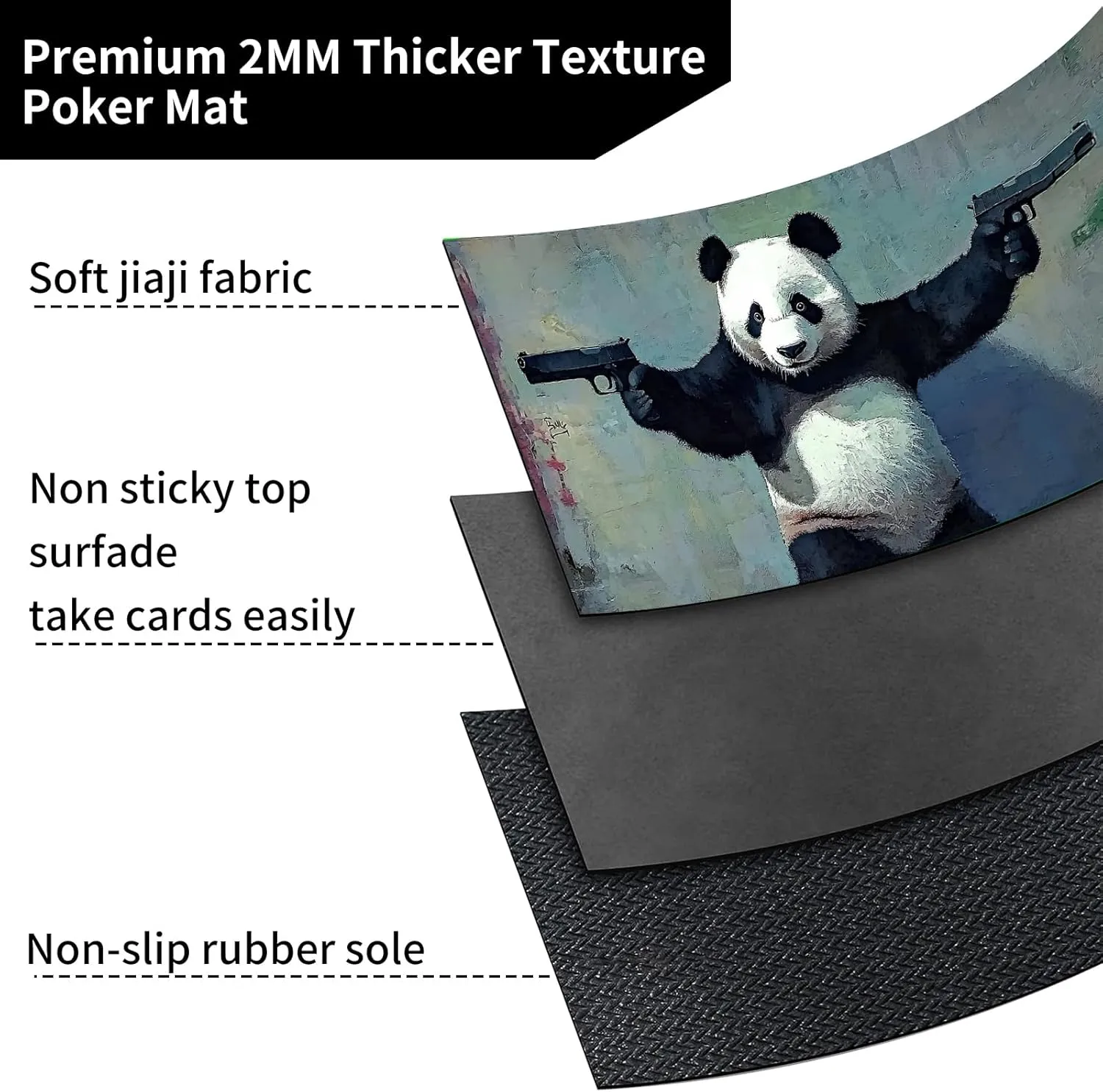 Playmat for MTG,Game Mat 24 x 14 inches, Non Slip Rubber Backing TCG and Board Game Mat for Cards,Mousepad Desk Mats-Panda