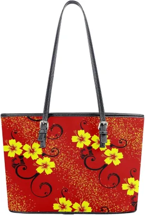 Polynesian Floral Print Custom Women'S Handbag Pattern Large Capacity Shoulder Bag Custom Fashion Women'S Bag