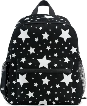 Preschool Backpack Star Black White Toddler School Book Bag for Girls Boys Kids Kindergarten Travel Bag