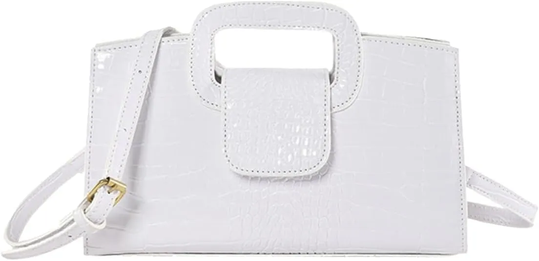 PU Leather Shoulder Crocodile Embossed Crossbody for Women Handbag Medium Capacity Messenger Vintage Flap Satchel