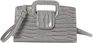 PU Leather Shoulder Crocodile Embossed Crossbody for Women Handbag Medium Capacity Messenger Vintage Flap Satchel