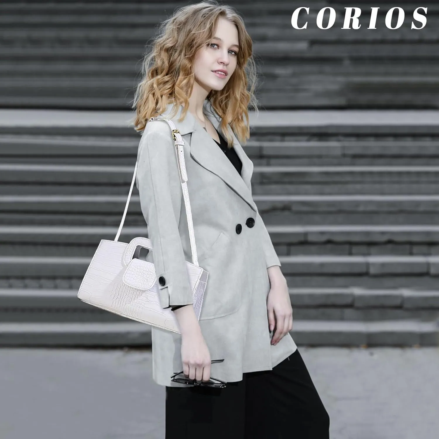 PU Leather Shoulder Crocodile Embossed Crossbody for Women Handbag Medium Capacity Messenger Vintage Flap Satchel