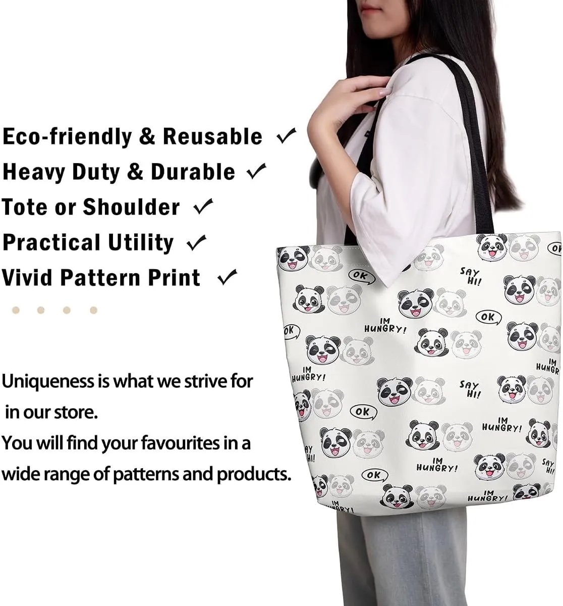 Purple Floral Theme Canvas Tote Bag for Women Girls