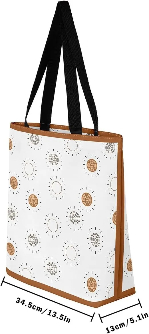 Purple Floral Theme Canvas Tote Bag for Women Girls
