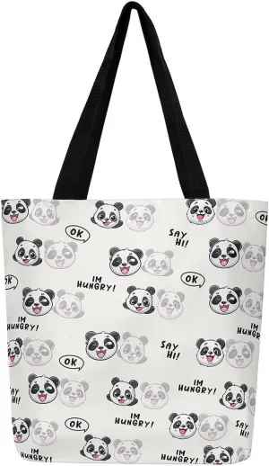 Purple Floral Theme Canvas Tote Bag for Women Girls
