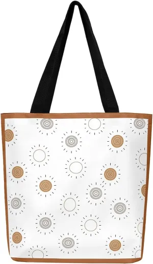 Purple Floral Theme Canvas Tote Bag for Women Girls