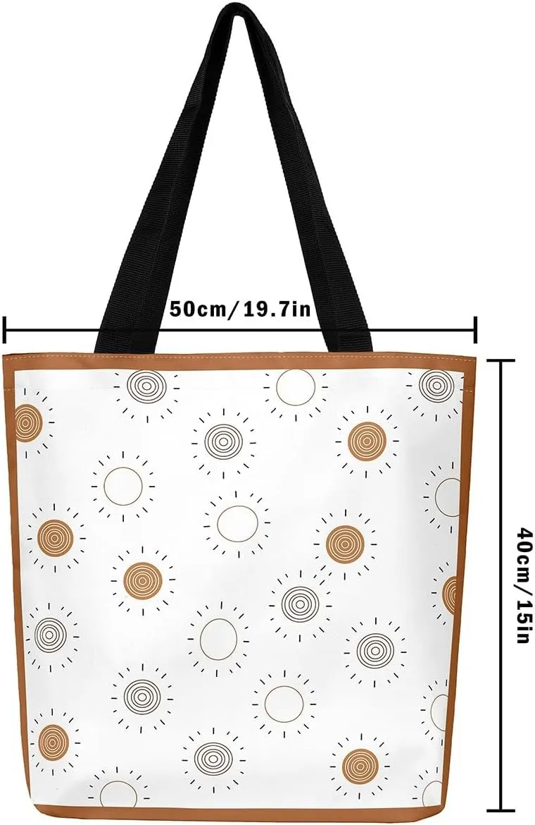 Purple Floral Theme Canvas Tote Bag for Women Girls