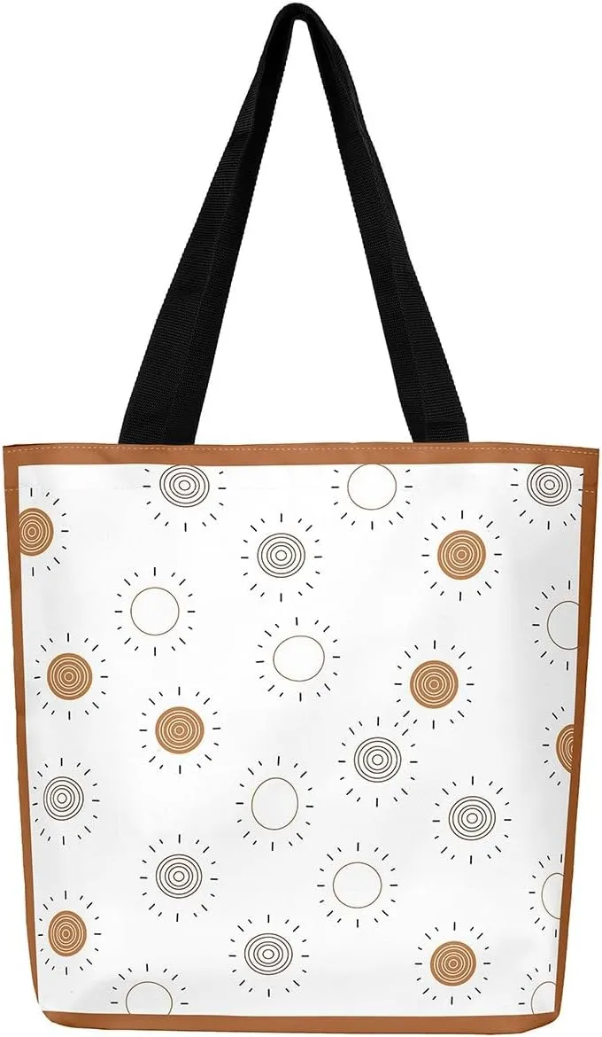 Purple Floral Theme Canvas Tote Bag for Women Girls
