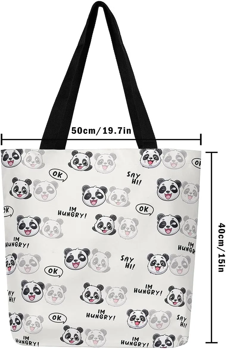Purple Floral Theme Canvas Tote Bag for Women Girls