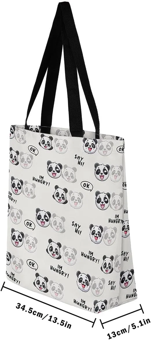 Purple Floral Theme Canvas Tote Bag for Women Girls
