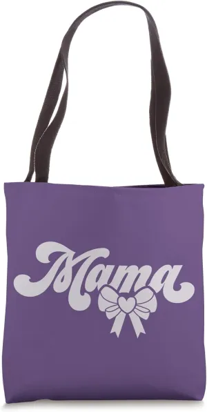 Purple Heart Mama Bow Minimalist Mama Purple Lavender Mama Tote Bag