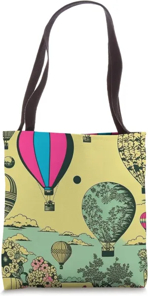 "Whimsical Hot Air Balloon-retro inspired" Tote Bag