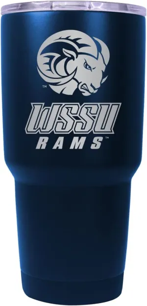 R and R Imports Winston-Salem State 24 oz Engraved Insulated Stainless Steel Tumbler Navy Officially Licensed 2-Pack