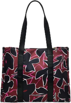 RADLEY London Canford Gardens Floral Responsible Women’s Large Recycled Fabric Open Top Tote Bag, Merlot