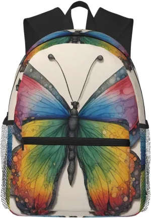 Rainbow Butterfly print Lightweight and comfortable backpack Casual Laptop Backpack for Travel Hiking