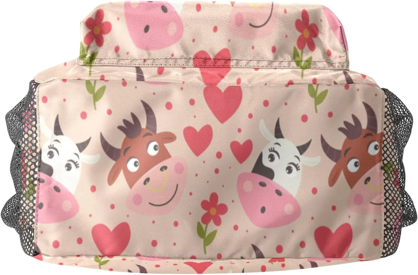 Red Hearts Cow Personalized Kids Toddler Backpack for Boys Girls,Custom School Kindergarten Travel Bookbag
