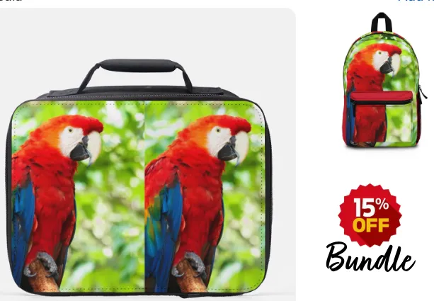 Red Macaw Backpack Bundle