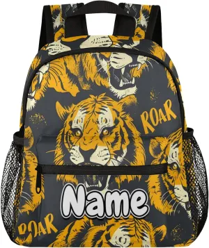 Roaring Tigers Personalized Backpack Bag with Name Lightweight Custom Shoulder Bags Waterproof Casual Backpacks Travel Laptop Bag for Work Picnic 12in