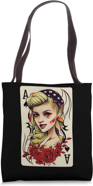 Rockabilly 50s Pin Up Zombie Psychobilly Ace Card Tote Bag