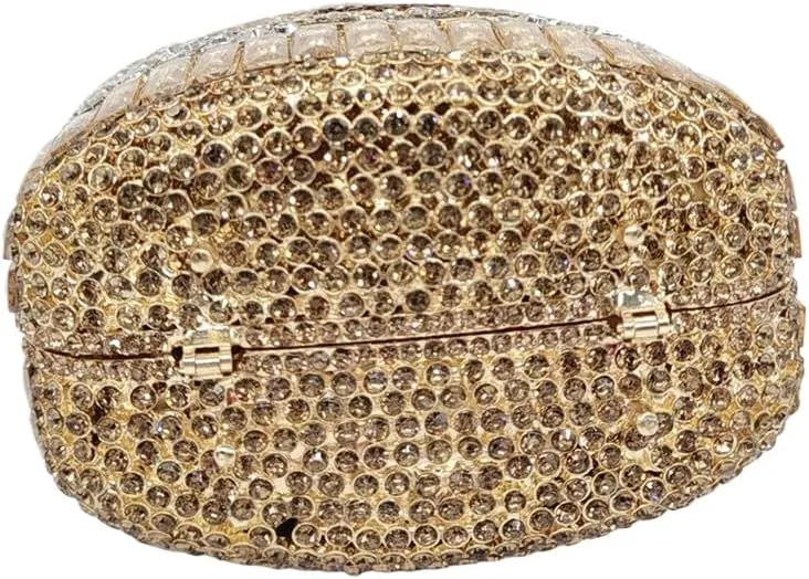 RomanticDesign Champagne Bottle Rhinestone Clutch for Women Glitter Crystal Evening Handbag Party Cocktail Wedding Purse