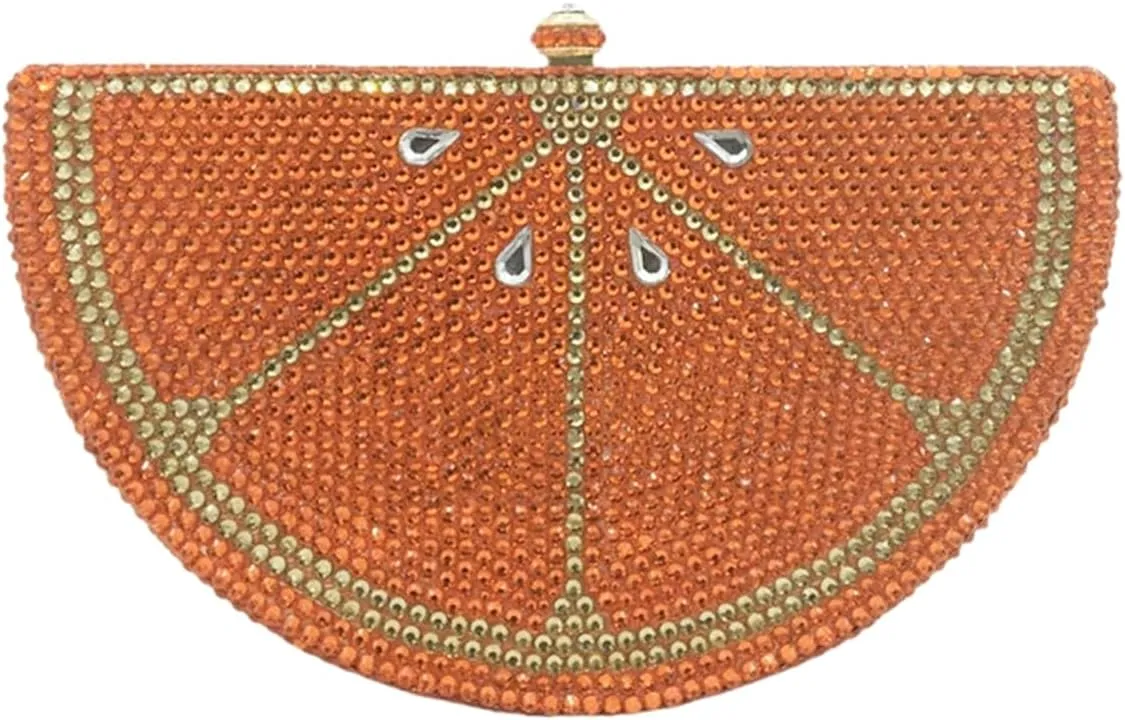RomanticDesign Cute Watermelon Rhinestone Evening Clutch for Women Glitter Crystal Purse Party Cocktail Banquet Handbag