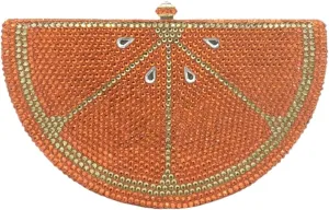RomanticDesign Cute Watermelon Rhinestone Evening Clutch for Women Glitter Crystal Purse Party Cocktail Banquet Handbag