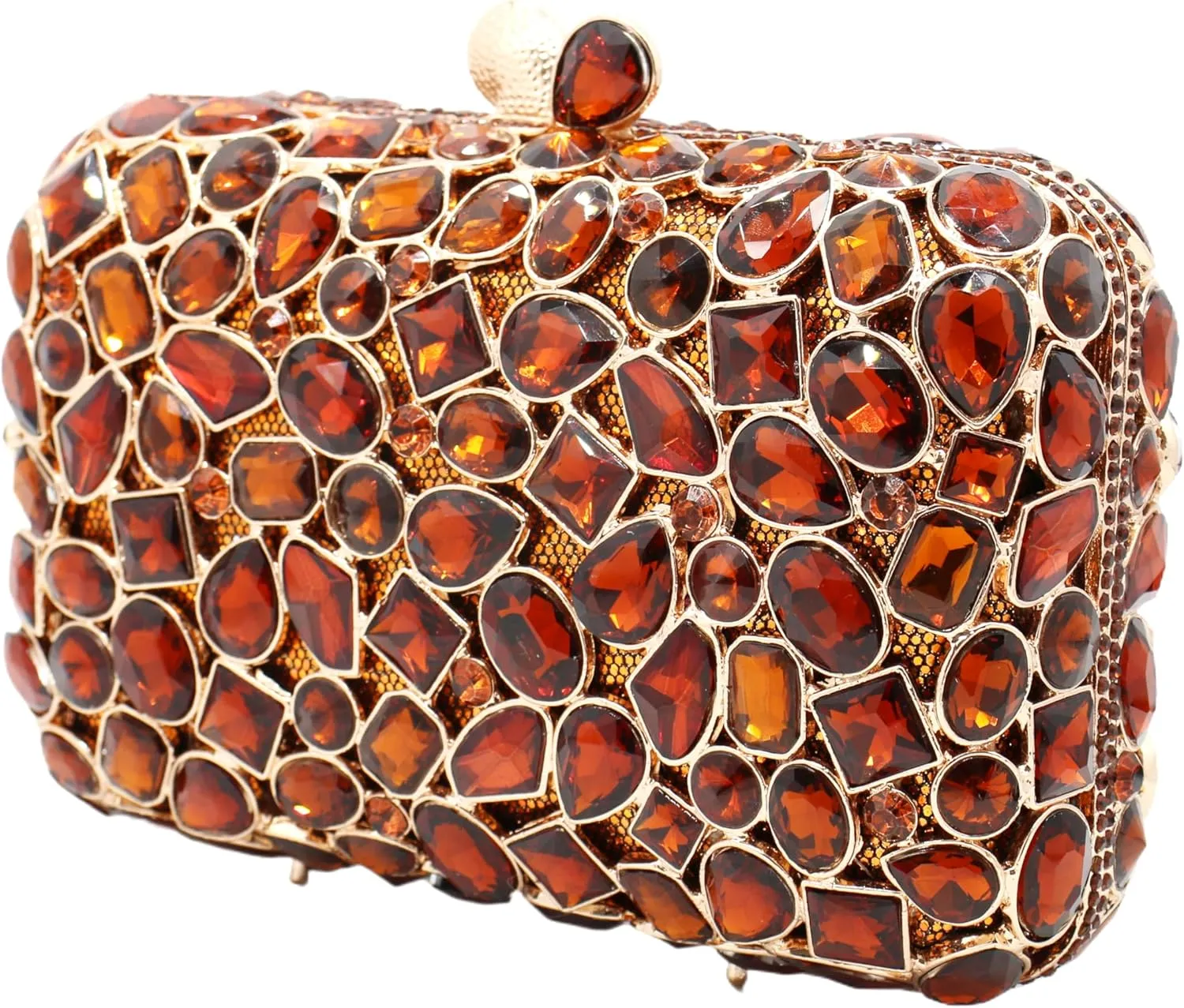 RomanticDesign Glitter Rhinestone Evening Clutch for Women Bling Glass Crystal Bridal Purse Cocktail Prom Party Handbag