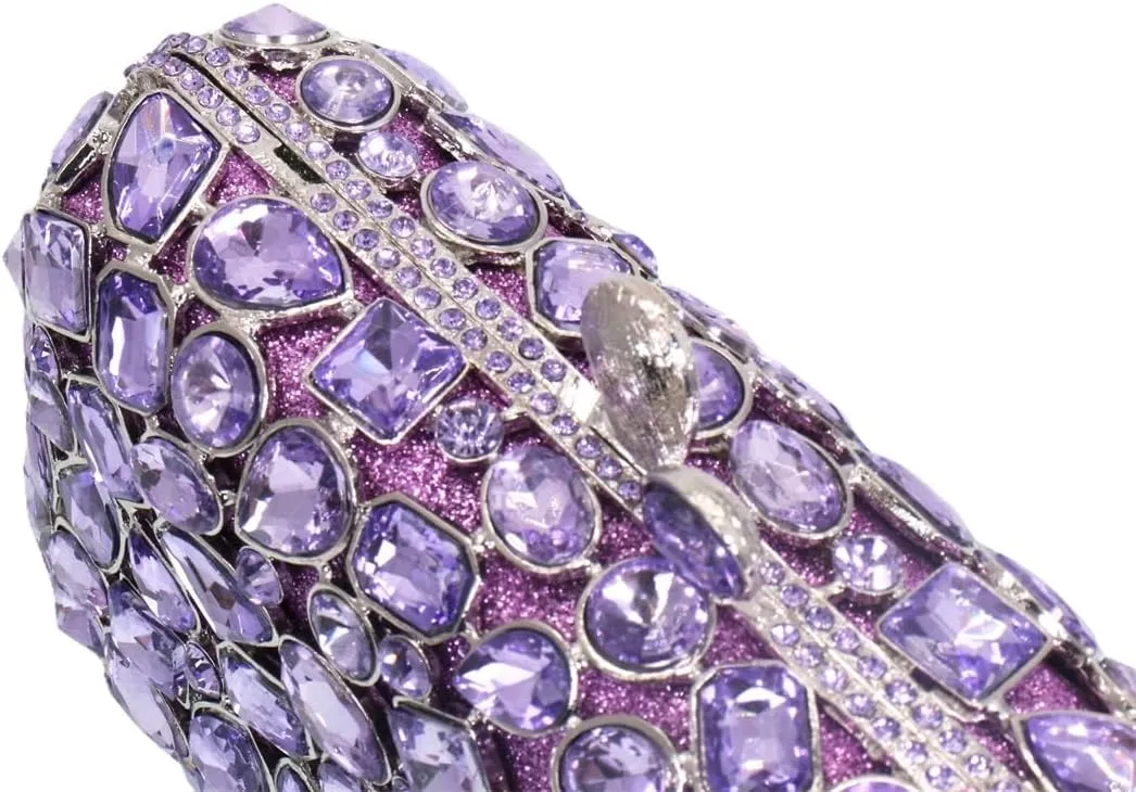 RomanticDesign Glitter Rhinestone Evening Clutch for Women Bling Glass Crystal Bridal Purse Cocktail Prom Party Handbag